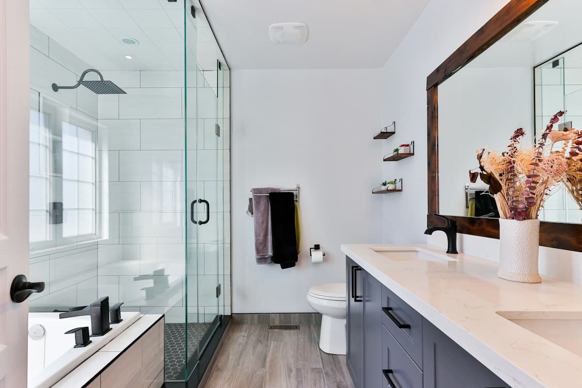 A spotless, bright bathroom after a professional clean